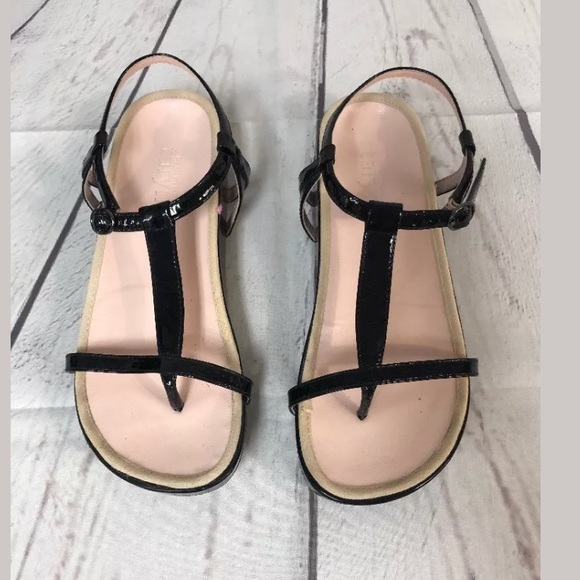 Taryn Rose Black Amor Patent Leather Sandal 6 - Picture 6 of 8